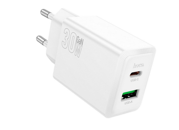 Зарядне мережеве  Hoco N71 Nuevo PD30W+QC3.0 (1USB-A/1C) Black\White