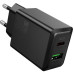 Зарядне мережеве  Hoco N71 Nuevo PD30W+QC3.0 (1USB-A/1C) Black\White