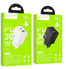 Зарядне мережеве  Hoco N71 Nuevo PD30W+QC3.0 (1USB-A/1C) Black\White