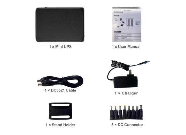 SMART MINI UPS MU-200-48V LiFePO4 48Wh, ДБЖ для роутера, ONU, PoE 24V/48V, 30W