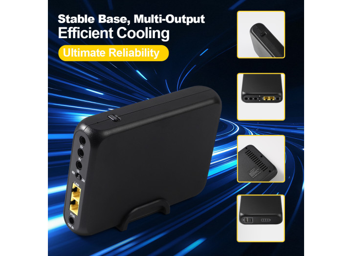SMART MINI UPS MU-200-48V LiFePO4 48Wh, ДБЖ для роутера, ONU, PoE 24V/48V, 30W