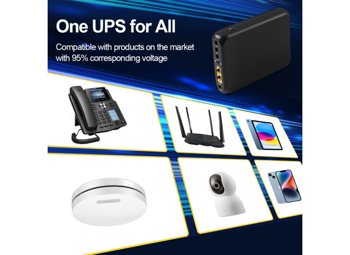 SMART MINI UPS MU-200-48V LiFePO4 48Wh, ДБЖ для роутера, ONU, PoE 24V/48V, 30W