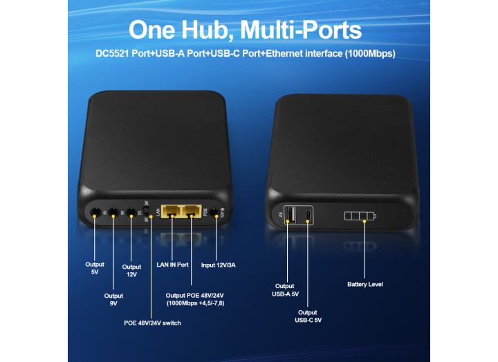 SMART MINI UPS MU-200-48V LiFePO4 48Wh, ДБЖ для роутера, ONU, PoE 24V/48V, 30W