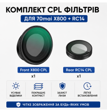 CPL поляризаційний фільтр 360° для 70mai X800 / RC14 – антибліковий фільтр з оптичного скла