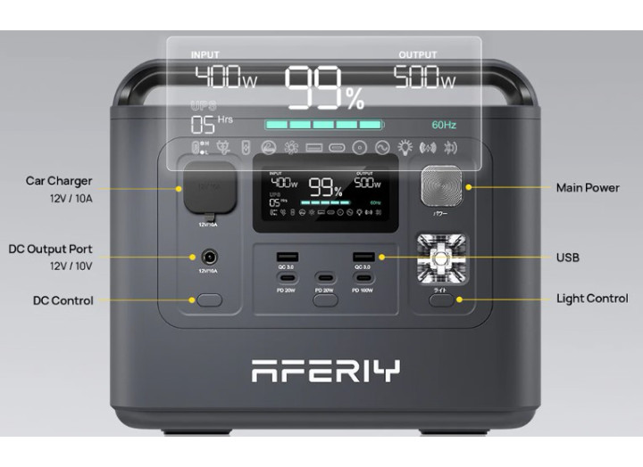 Зарядна станція Aferiy AF-P010, 800 Вт, 512 Вт*год  (електростанція для дому, UPS, ДЖБ)