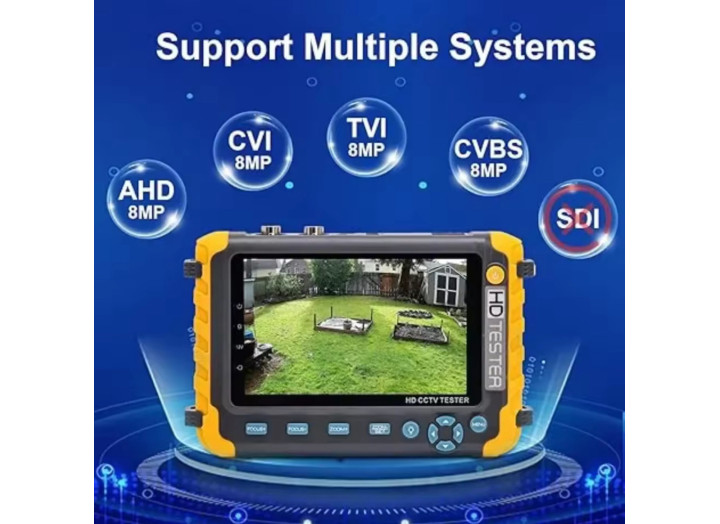 Монітор IV8W Тестер камер відеоспостереження - 8AHD 8MP TVI 8MP CVI CVBS 5-дюймовий відеосигнал - всі види камер, підтримка PTZ та VGA Монітор IV8W Тестер камер відеоспостереження - 8AHD 8MP TVI 8MP CVI CVBS 5-дюймовий відеосигнал - всі види камер, підтримка PTZ та VGA