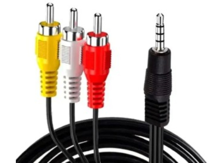 Кабель мультимедійний Jack TRRS 3.5 mm тато/3RCA 0,5 m Кабель AV-RCA
