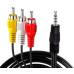 Кабель мультимедійний Jack TRRS 3.5 mm тато/3RCA 0,5 m Кабель AV-RCA