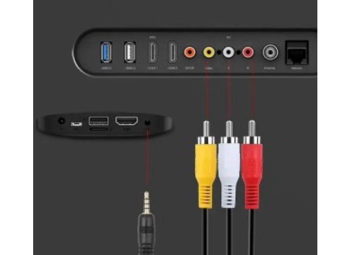 Кабель мультимедійний Jack TRRS 3.5 mm тато/3RCA 0,5 m Кабель AV-RCA