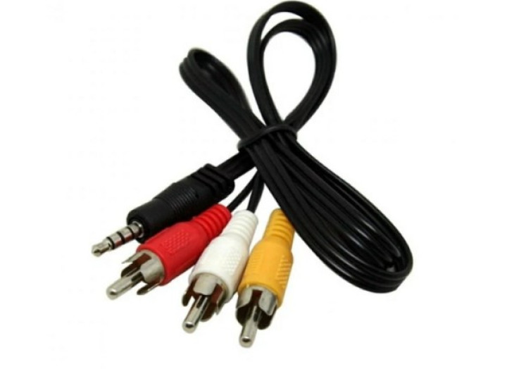 Кабель мультимедійний Jack TRRS 3.5 mm тато/3RCA 0,5 m Кабель AV-RCA