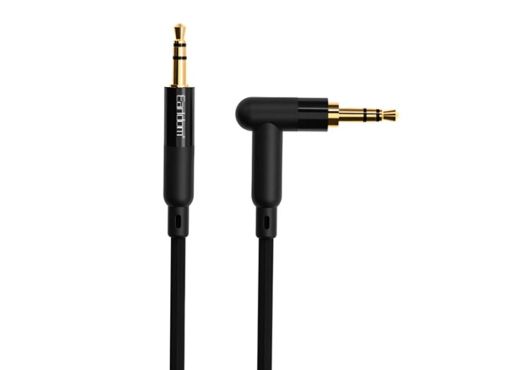 Кабель Hoco AUX Audio DC3.5 тато-тато 1м CCA Stereo Jack, (круглий) Black cable, Jack3.5-3.5mm, кутовий