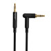 Кабель Hoco AUX Audio DC3.5 тато-тато 1м CCA Stereo Jack, (круглий) Black cable, Jack3.5-3.5mm, кутовий
