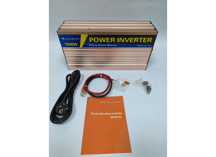 Інвертор + зарядний пристрій Pulsepad PSWCH-1000 12V 1000W PURE SINE WAVE, ККД 89%, 1 USB вихід