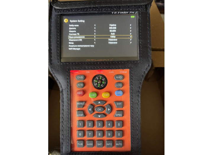 Прилад DVB-S2/S/T2/T/C Combo для налаштування супутникових антен GTmedia V8 Finder Pro 2 та камери AHD, HD екран